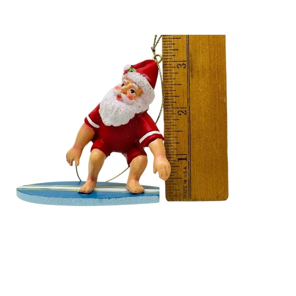 Holiday Lane Hawaii SURFING SANTA Coastal Beach Christmas Ornament‎ NWT